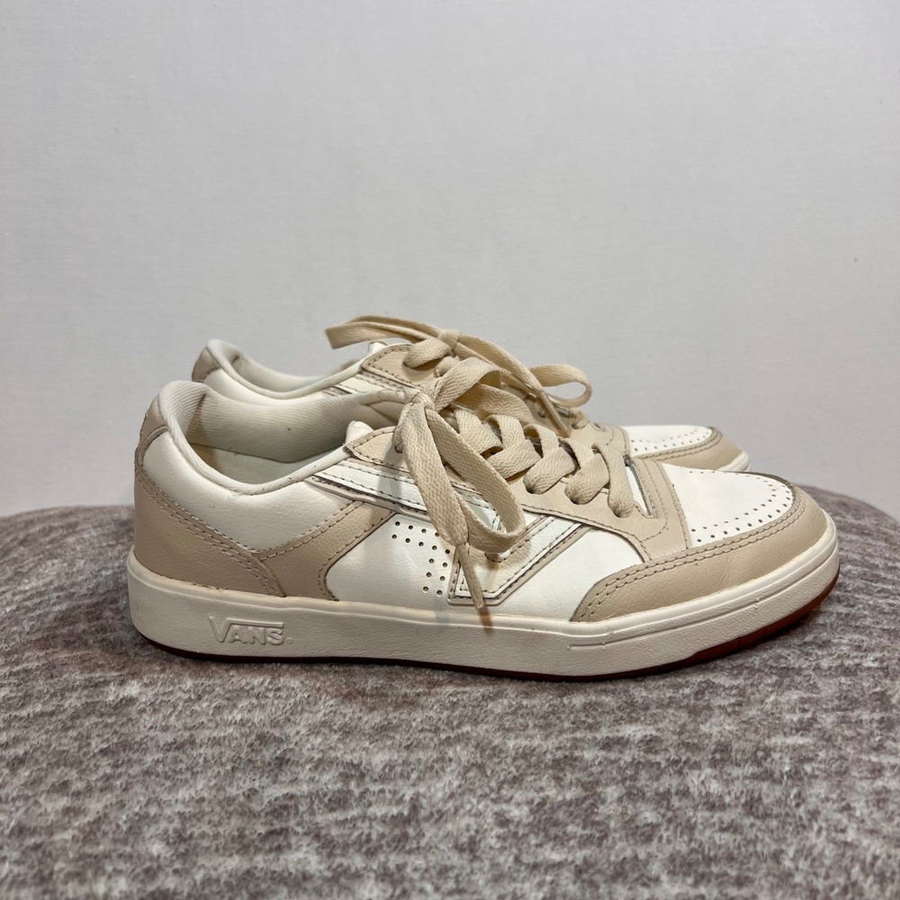 Vans Lowland CC Sneakers Womens 8 Leather ComfyCush Marshmallow/True White